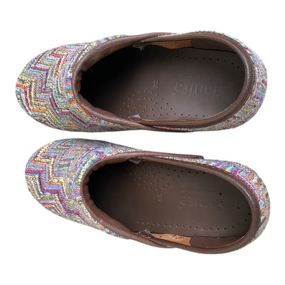 Sanita Professional Clogs EU 35 US 4 Woven Zig Zag Multicolour Work Comfort - Picture 8 of 11